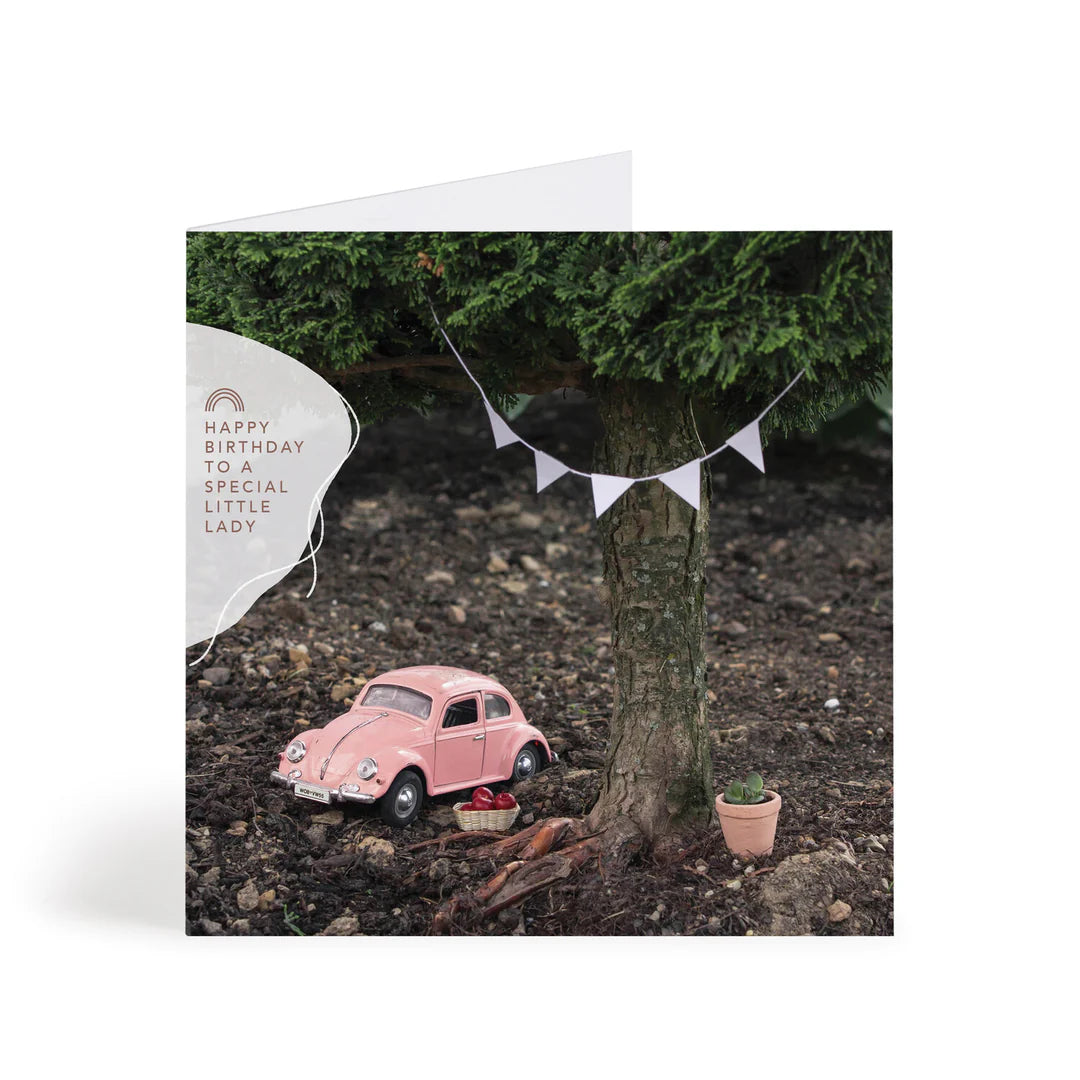 Little Pink Car Sq. Card