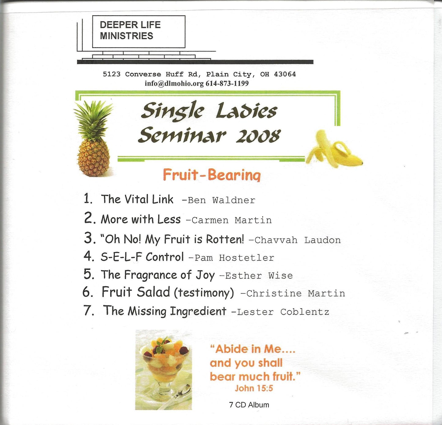 2008 Single Ladies Seminar CD