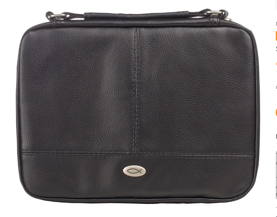 Two-fold Black Faux Leather Organizer Bible Cover