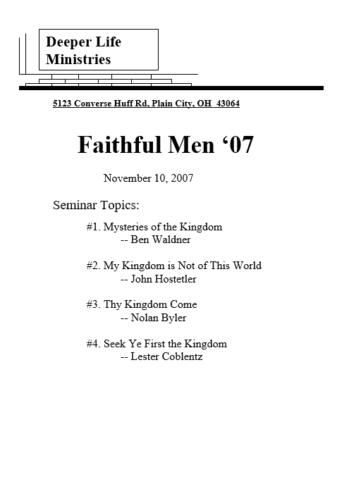 2007 Faithful Men Seminar