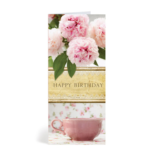 Pink Tea Tall Card