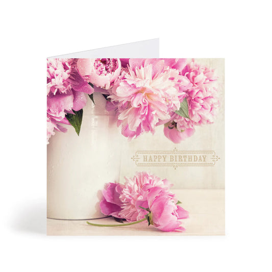 Pink Peony Sq. Card