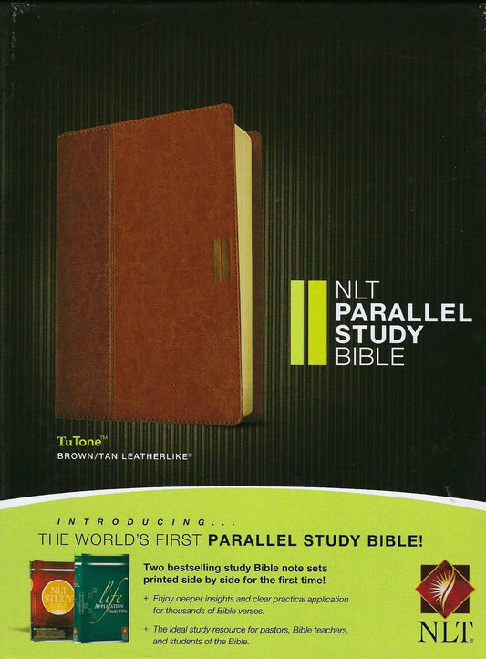 NLT Parallel Study Bible - Brown/Tan TuTone Leather