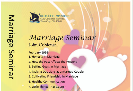 1998 Marriage Seminar USB