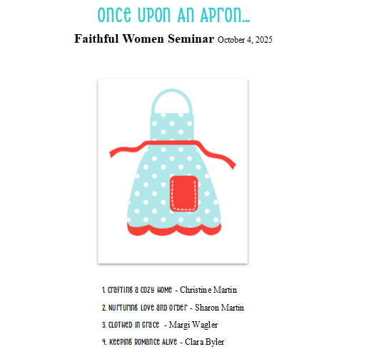 Once Upon an Apron - 2025 FWS CD